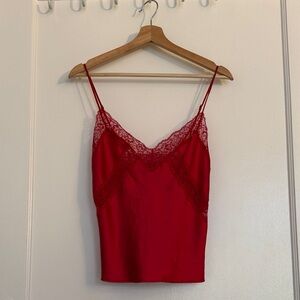 Victoria secret Red Lace Trim Cami Top